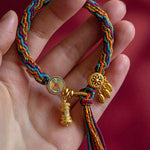 Beautiful Rainbow Alloy Floral Tassel Chain Bracelet