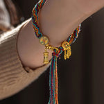Beautiful Rainbow Alloy Floral Tassel Chain Bracelet