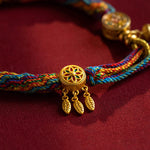 Beautiful Rainbow Alloy Floral Tassel Chain Bracelet