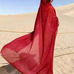 Beautiful Red Oversized Solid Linen Beach Scarf