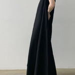 Black O-Neck Cotton Robe Dresses Sleeveless