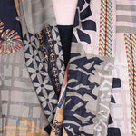 Boutique Khaki Print Overlapping Asymmetrical Design Chiffon Summer Maxi Dress