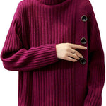 Boutique Khaki Turtleneck Thick Fall Winter Knit Sweater