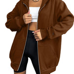 Zeagoo Women's Oversized Zip Up Hoodies