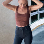 Zeagoo Sleeveless Crop Top Square Neck Tank Top