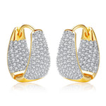 Casual Zircon 14K Gold Beautiful Hoop Earrings