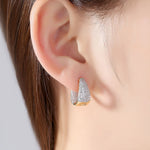 Casual Zircon 14K Gold Beautiful Hoop Earrings