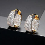 Casual Zircon 14K Gold Beautiful Hoop Earrings