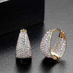 Casual Zircon 14K Gold Beautiful Hoop Earrings