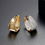 Casual Zircon 14K Gold Beautiful Hoop Earrings