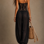 Laia™ | Flowing Lace Halter Jumpsuit