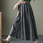 Chic Blue Retro Patchwork A Line Summer  Skirts Denim