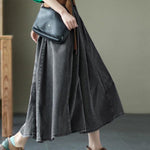 Chic Blue Retro Patchwork A Line Summer  Skirts Denim