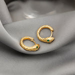 Chic Gold Serpentine Metal Copper Hoop Earrings