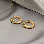 Chic Gold Serpentine Metal Copper Hoop Earrings