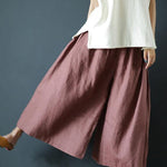 Chunxin original design cotton and linen wide-leg pants