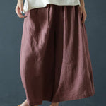 Chunxin original design cotton and linen wide-leg pants