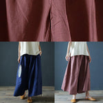 Chunxin original design cotton and linen wide-leg pants