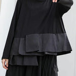 Classy black cotton shirts patchwork box fall shirts