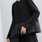 Classy black cotton shirts patchwork box fall shirts
