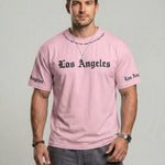 KZZ  Men's Crew-Neck T-Shirt with Letter Print