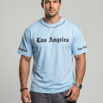 KZZ  Men's Crew-Neck T-Shirt with Letter Print