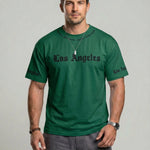 KZZ  Men's Crew-Neck T-Shirt with Letter Print