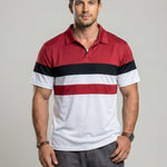 KZZ Men's Colorblock Short Sleeve Polo Shirt