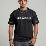 KZZ  Men's Crew-Neck T-Shirt with Letter Print