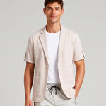 KZZ Men's Short-Sleeve Suit Jacket for Summer