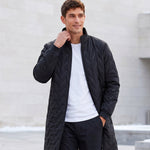 KZZ Casual solid-color long-sleeve zip-up outerwear with a stand collar for winter