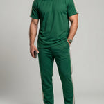 KZZ Men's Solid-Color T-Shirt and Drawstring-Waist Trousers Two-Piece Set
