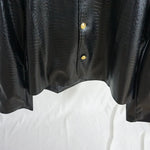 Round Neck PU Leather Cropped Jacket