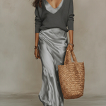 Anaïse | Elegant satin midi dress