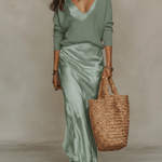 Anaïse | Elegant satin midi dress