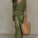Anaïse | Elegant satin midi dress
