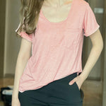 Zeagoo Women's Chest Pocket T Shirt Blouses Tops