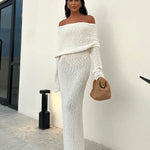 Charlotte Hayes | Off-Shoulder Bouclé Maxi Dress For Women