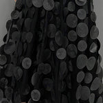Elegant Dark Green Dot Patchwork Tulle Skirt Fall