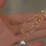 Elegant Gold Pearl Lace Tassel Pendant Necklace