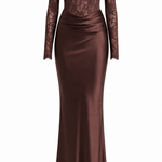 Elise Bramwell | Lace Bodice Satin Maxi Dress For Women