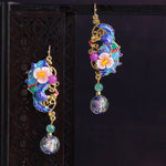 Fashion Blue Gold Plated Phoenix Drop Earrings