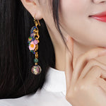 Fashion Blue Gold Plated Phoenix Drop Earrings