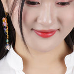 Fashion Blue Gold Plated Phoenix Drop Earrings