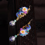 Fashion Blue Gold Plated Phoenix Drop Earrings