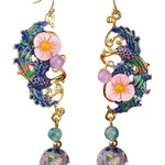 Fashion Blue Gold Plated Phoenix Drop Earrings