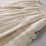 Fitted Beige Hollow Out Wrinkled Fall Patchwork Skirts