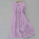 Matilda Clarke | Linen Midi Dress with Tie Waist For Women