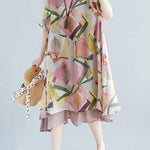 French o neck large hem clothes Neckline floral Dresses