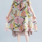 French o neck large hem clothes Neckline floral Dresses